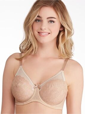 Wacoal Retro Chic Full Figure Underwire Bra Size 36DDD in Toast Style 855186
